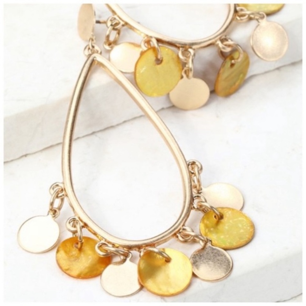 Gold Disc Charm Earrings